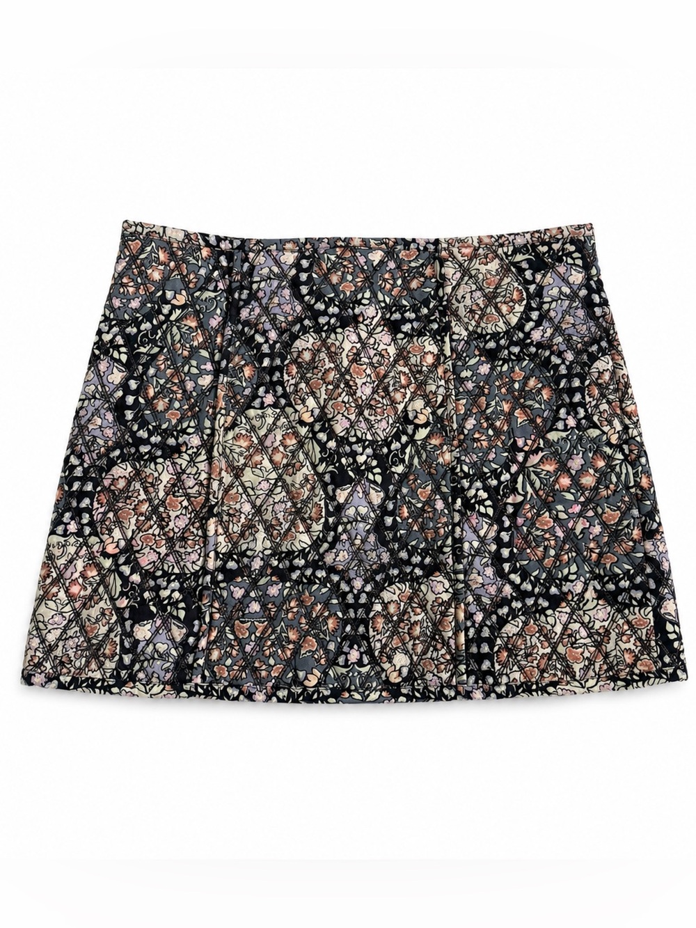 Free People Quilted Floral Patchwork Mini Skirt NWT Size 10 Boho Cottagecore - Picture 3 of 9